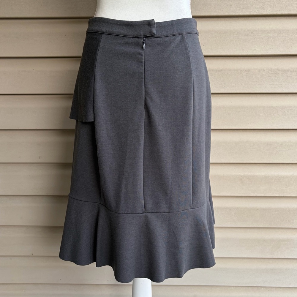 Garnet Hill Skirt Medium Gray Ruffle Knee Length - Picture 3 of 6